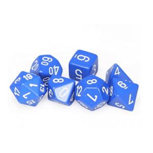 Sada kostek Chessex Opaque Polyhedral 7-Die Set - Blue with White