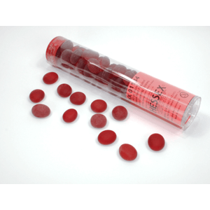 Chessex Gaming Glass Stones in Tube Frosted Crystal Red (žetony) – 40 ks