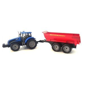 Alltoys Traktor na setrvačník s valníkem modrý