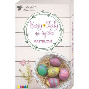 Barvy na vajíčka pastelové v tabletách, 5 ks, rukavice