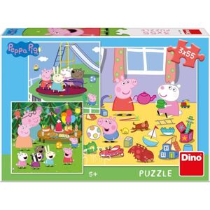 Dino Peppa Pig na prázdninách 3x55 puzzle