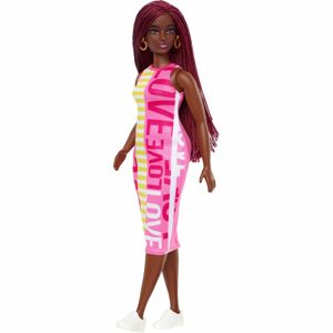 Mattel Barbie modelka vzorované šaty Love