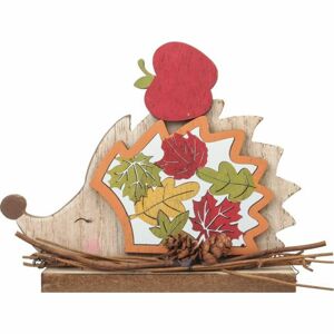 Dřevěná dekorace ježek s listím 12 cm