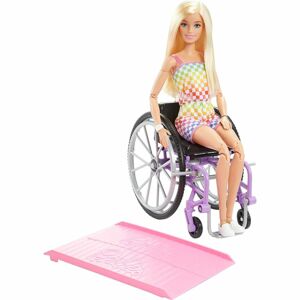 Mattel Barbie modelka na invalidním vozíku v kostkovaném overalu HJT13