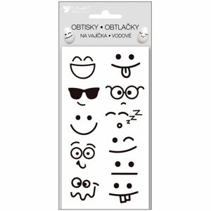 Vodové obtisky Emoji na vajíčka 19 x 9 cm obličeje