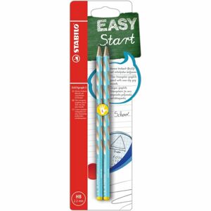 Tenká ergonomická grafitová tužka pro leváky STABILO EASYgraph S modrá 2 ks HB