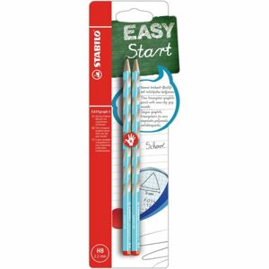 Tenká ergonomická grafitová tužka pro praváky STABILO EASYgraph S modrá 2 ks tvrdosti HB