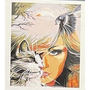 Diamantový obrázek Dívka s kočkou 30 x 40 cm