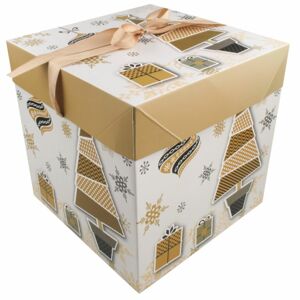 Dárková krabička skládací s mašlí velikost L 21,5 x 21,5 x 21,5 cm