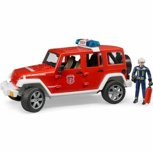 Bruder 2528 Jeep Wrangler Rubicon hasičský s figurkou a příslušenstvím