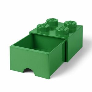 LEGO® úložný box 4 s šuplíkem - Tmavě zelená