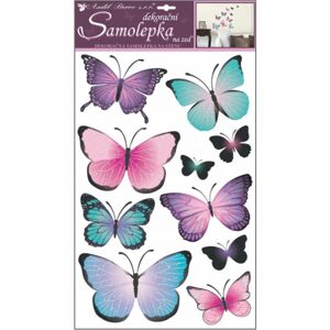 Samolepky na zeď motýli modrofialoví 50 x 32 cm