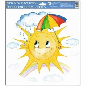 Okenní fólie ručně malovaná sluníčka 30x30 cm sluníčko s deštníkem