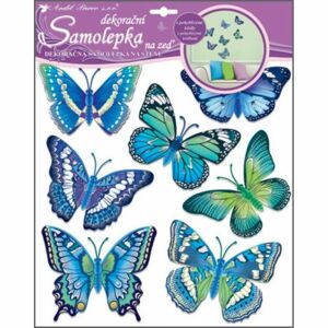 Samolepky na zeď motýli modří 30,5 x 30,5 cm