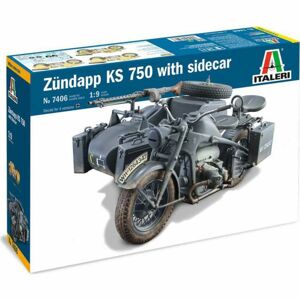 Italeri Model Kit military 7406 Zundapp KS 750 with sidecar 1:9