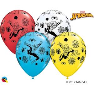 Qualatex Balón QL 11" s potiskem "Spider-Man", speciální pastelový mix/25 ks.