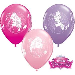 Qualatex Balónek QL 12" s potiskem "Disney Princess Camoes", speciální pastelový mix / 6 ks.
