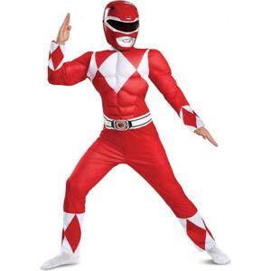 Disguise Kostým Red Ranger Classic Muscle - Power Rangers (licence), velikost M (7-8 let)