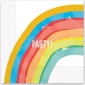 Procos Papírové ubrousky Rainbow Party, rozměr 33 x 33 cm, 20 ks.