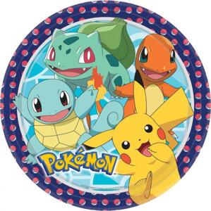 Amscan Pokémon papírové talíře, kulaté 23 cm, 8 ks.