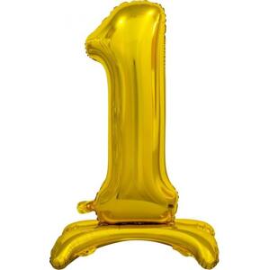 Godan / balloons B&C fóliový balónek Stojací číslo 1, zlatý, 74 cm