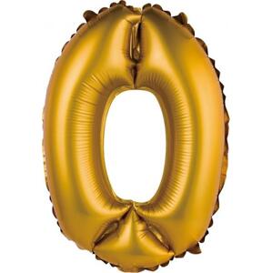 Godan / balloons Fóliový balónek "Číslice 0", zlatý, matný, 35 cm
