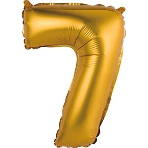 Godan / balloons Fóliový balónek "Digit 7", zlatý, matný, 35 cm