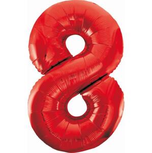 Godan / beauty & charm B&C fóliový balónek číslo 8, červený, 85 cm