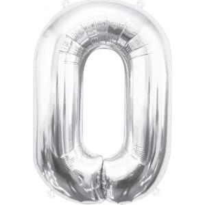 Godan / balloons B&C fóliový balónek číslo 0, stříbrný, 85 cm