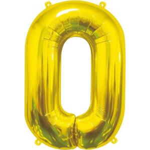 Godan / balloons B&C fóliový balónek číslo 0, zlatý, 85 cm