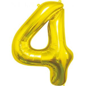 Godan / balloons B&C fóliový balónek číslo 4, zlatý, 85 cm