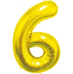 Godan / balloons B&C fóliový balónek číslo 6, zlatý, 85 cm