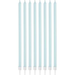 Godan / candles Světle modré perleťové svíčky, 15,5x0,44 cm, 8 ks.