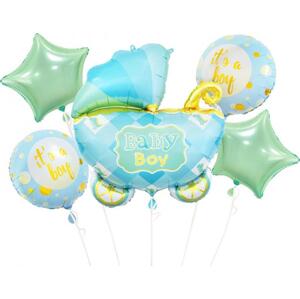 Godan / balloons Fóliové balónky - sada vozíků, modrá, 5 ks.
