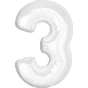 Godan / beauty & charm Fóliový balónek B&C, číslo 3, bílý, 92 cm