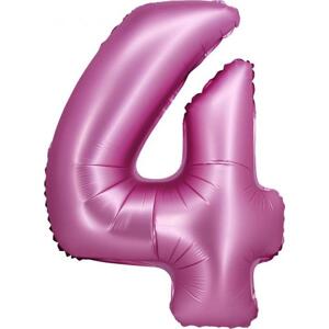 Godan / balloons Fóliový balónek B&C, číslo 4, saténově růžový, 76 cm