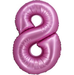 Godan / balloons Fóliový balónek B&C, číslo 8, saténově růžový, 76 cm
