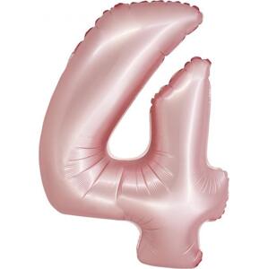Godan / balloons Chytrý fóliový balónek, číslo 4, matně růžový, 76 cm