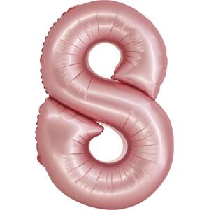 Godan / balloons Chytrý fóliový balónek, číslo 8, matně růžový, 76 cm
