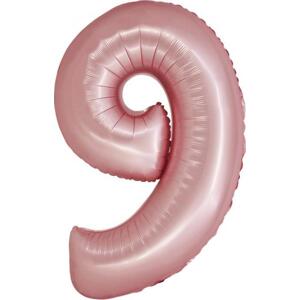 Godan / balloons Chytrý fóliový balónek, číslo 9, matně růžový, 76 cm