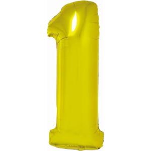Godan / balloons Chytrý fóliový balónek, číslo 1, zlatý, 76 cm