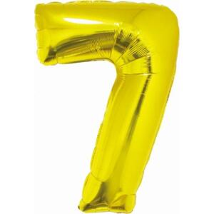 Godan / balloons Chytrý fóliový balónek, číslo 7, zlatý, 76 cm