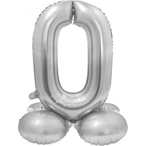 Godan / balloons Chytrý fóliový balónek, stojící číslo 0, stříbrný, 72 cm KK