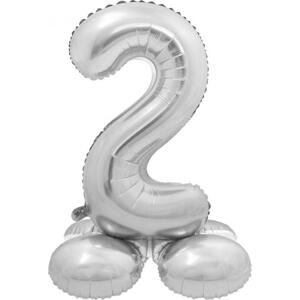 Godan / balloons Chytrý fóliový balónek, Stojací číslo 2, stříbrný, 72 cm KK