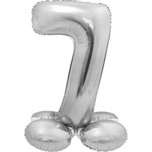 Godan / balloons Chytrý fóliový balónek, číslo 7, stříbrný, 72 cm KK