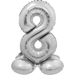 Godan / balloons Chytrý fóliový balónek, Stojací číslo 8, stříbrný, 72 cm KK