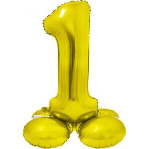 Godan / balloons Chytrý fóliový balónek, stojící číslo 1, zlatý, 72 cm KK