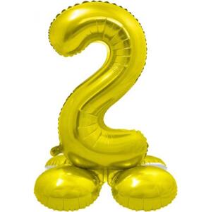Godan / balloons Chytrý fóliový balónek, Stojací číslo 2, zlatý, 72 cm KK