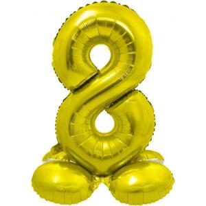 Godan / balloons Chytrý fóliový balónek, stojící číslo 8, zlatý, 72 cm KK