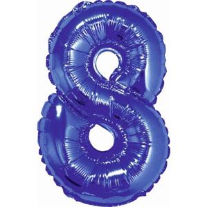 Godan / balloons Fóliový balónek "Číslice 8", modrý, 35 cm KK